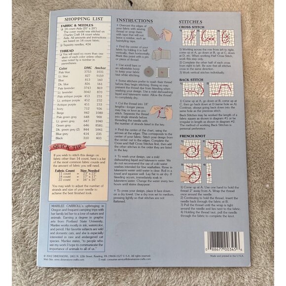 Tiger Cross Stitch Patterns Lot Of 3 Tiny Tigers, White Tiger, Snow Leopard Cubs - Picture 6 of 6